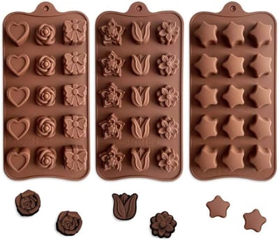 Solidchoice - Silicone Chocoladevorm Set van 3 Stukken voor Bakken