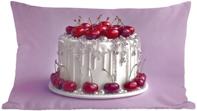 Sierkussens - Kussentjes Woonkamer - 60x40 cm - Taart - Kersen - Juwelen - Rood