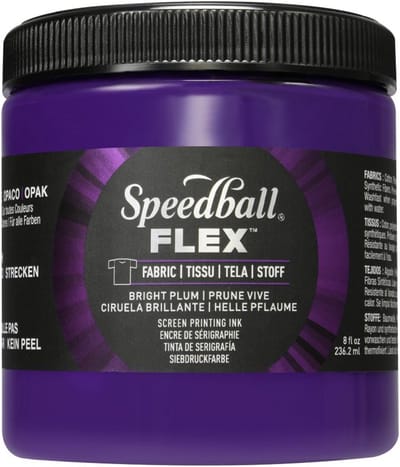 Flex fabric ink bright plum screen printing -Speedball