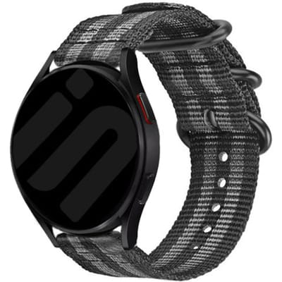 Huawei Watch GT 6 - 46mm nylon gesp bandje (zwart/grijs)