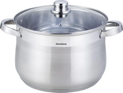 Klausberg 7162 - soeppan met deksel - 7.0L - Ø22 cm - RVS - inductie - alle warmtebronnen