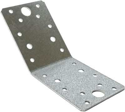 Hoekconnector metaal - Hoekbeugel montage - Houtverbindingen bouwen - Gegalvaniseerd staal - 90x90x65 mm - Zilver