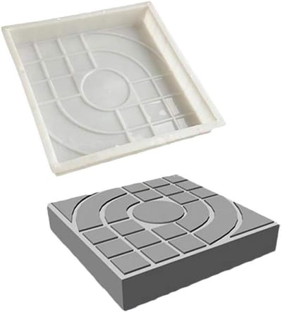 Betonmalen Steen Mallen - Pad Maker - Tuin Decoratie - Herbruikbaar Plastic - 25x25x4 cm - Zwart