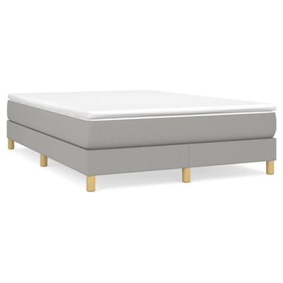 vidaXL - Boxspring - bed - stof - lichtgrijs - 140x200 - cm
