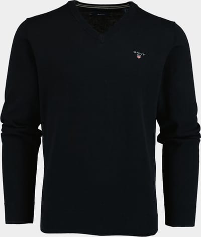 Gant Pullover Blauw Classic Cotton V-Neck 8030552/433 - MAAT M