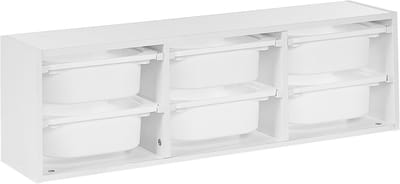 TOBIN - Wandplank met 6 dozen - Wit - Vezelplaat