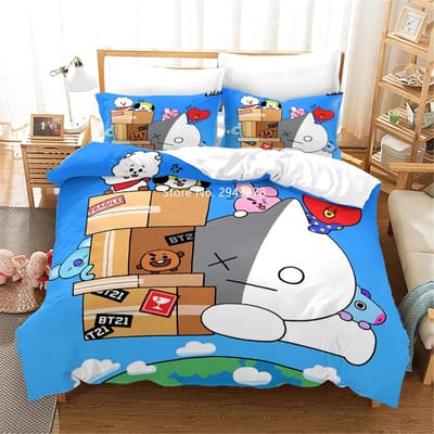 Prachtig Cartoon Serie Design Comfortabel Dekbed Overtrek Kussensloop Beddengoed Set Jongenskamer Decoratie Hometextiel 70x133cm 2pcs
