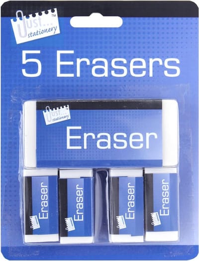 Gummen set - Potlood gummen - Fouten corrigeren - Verschillende maten - 5 stuks - Wit