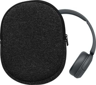 kwmobile hoes geschikt voor Sony WH-CH520 / WH-CH510 / MDR-ZX110 - 22,5 x 17 cm - Beschermhoes voor headset in antraciet / wit - Van neopreen