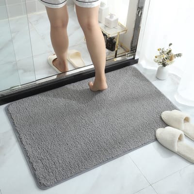 Badmat Antislip - 50 × 80 cm - Toiletmat - Badmat - douchemat - badmat antislip - badmatten - badmat antislip voor in bad - Absorberende - Grijs