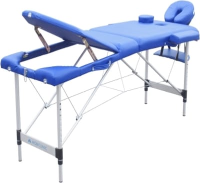 Mobiclinic CA-01 PLUS - Massagetafel - Aluminium - Opvouwbaar - Draagbaar - 186x60 cm - Met armsteunen - In hoogte verstelbaar - Gezichtsuitsparing - Tot 150 kg - Behandelbank - Met opvergtas en hoofdsteun - Blauw