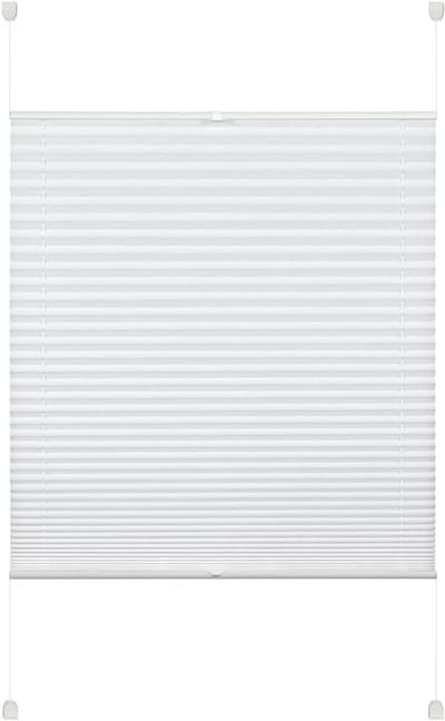 YOURSOL EASYFIX plisségordijn Pia om vast te klemmen, wit, 45 x 130 cm, geen boren nodig, ondoorzichtig privacyscherm voor ramen en deuren