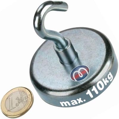 Neodymium Haakmagneet Ø 75 mm - Verzinkt, 160 kg Houdkracht - Industriele en Huistoepassingen