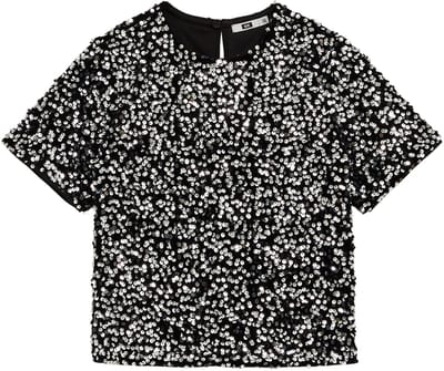 We Fashion T-shirt Silver Size: 122/128 | T-shirts Outlet | Unisex | Zwart