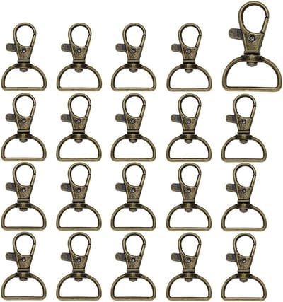 Kleine Carabiners voor Sleutelhangers - 20 Stuks, Draaihaak, Lanyard, D-Ring en Snap Haak van Metaal, Ideaal voor Sleutels en Accessoires