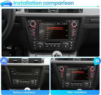 Junsun Wince Autoradio met CD DVD AUX - Geschikt Voor BMW E90 E91 E92 E93 Accessoires, 7-inch Touchscreen, Bluetooth, GPS-navigatiesysteem, RDS, FM, Stuurwielbediening, DSP, Plug & Play