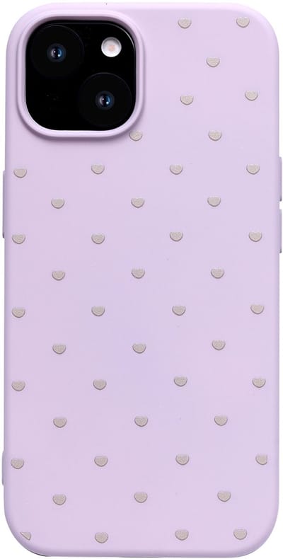 Hoesje Geschikt voor iPhone 11 - Paars - Casemania Stevige Siliconen Back Cover met Hartjes Print