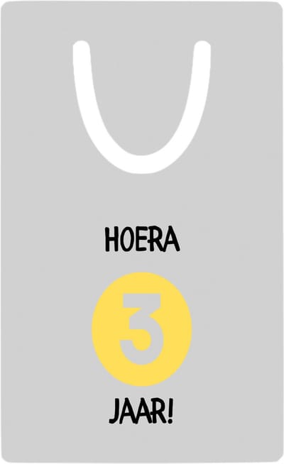 Hacebo® - Hoera 3 jaar metalen boekenlegger - Verjaardag - Jarigen - Verjaardagscadeau - peuter - Happy birthday Bladwijzer boekenleggers - 7.6 cm x 5cm