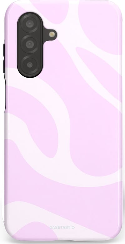 Casetastic hoesje geschikt voor Samsung Galaxy A26 - Dubbellaagse bescherming - Vrolijk Roze Suikerspin Curves - Fashion Case - Lichtroze Wit