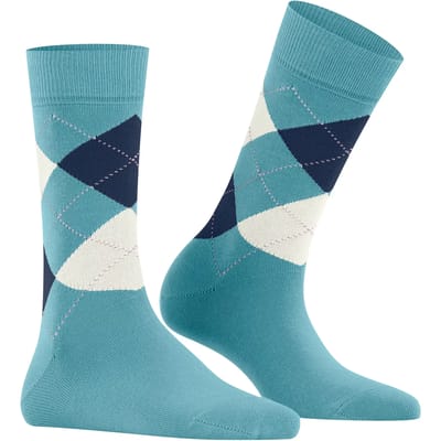 Burlington Queen gedessineerd katoen sokken dames blauw - maat 36-41