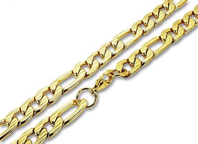 Amanto Ketting Barre - 316L Staal - Figaro Schakel - 9,5mm - 60cm
