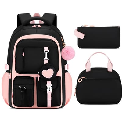 3 stuks/set Meisjes Schoolrugzak set Kinderrugzak met Lunchbox en Etui Tiener Meisje Boekentas voor Basisschool Middelbare School