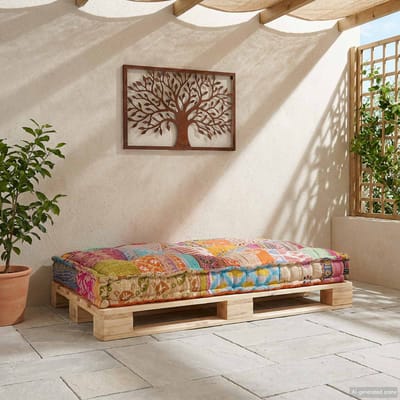 vidaXL - Pallet - Sofa - Kussen - Multikleur - 120 - x - 80 - x - 12 - cm - Stof