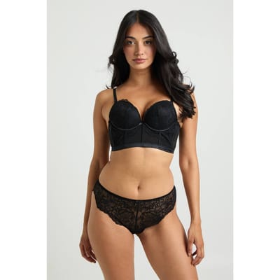 boohoo Dames Korset Detail Beugel Lingerie Set | Zwart | Maat: 32B
