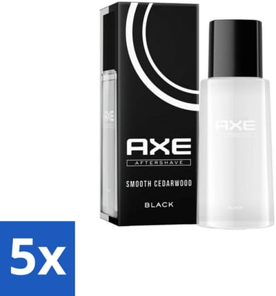 5 x Axe – Aftershave – Black – 100 ml - Aftershave - Aftershave Black - Aftershave Voor Mannen - Huidverzorging Na Scheren - Kalmerende Aftershave