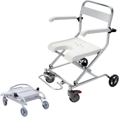 Opvouwbare Douchestoel - Rolstoel Badkamer - Veilig Douchen - Met Remmen - 53 x 76 x 89 cm - Wit
