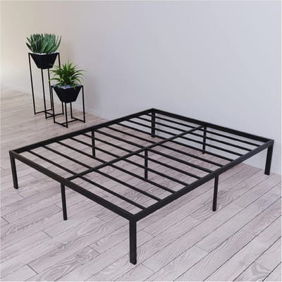 Metalen Bedframe voor 135x200 cm Matrassen - Stevig en Praktisch Zwevend Onderstel met Opbergruimte - Eenvoudige Montage en Modern Design