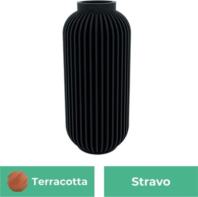 Stravo moderne vaas – Decoratieve vaas - Terracotta - 3d geprinte vaas – geschikt voor droogbloemen - 20CM