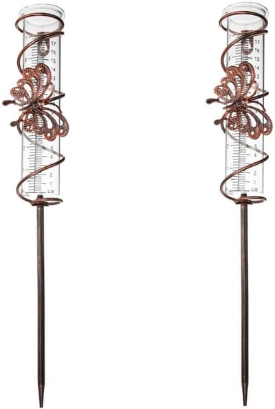 Vlinder Regenmeter - Tuin Regenmeter - Tuin Irrigatie - Drijvend Glas - 25x10x5 cm - Transparant