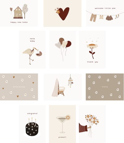 WeLikeToLove Kaarten - Wenskaarten - Kaartjes - Kaartenset - Postkaarten - Versturen - Set - A6