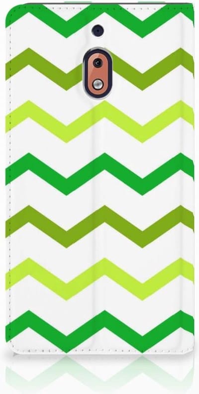 Nokia 2.1 2018 Hoesje met Magneet Zigzag Groen