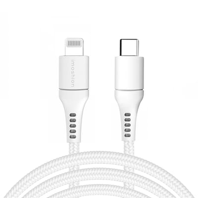 imoshion Kabel - Geschikt voor Lightning naar USB C - 3 meter - Oplader Kabel - Wit