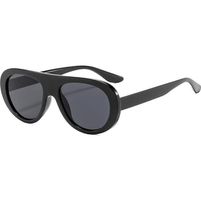 Vintage Premium Designer Extra Grote Pilotenbril Dames Voor Mannen Zonnebril Groot Montuur Winddicht Populair Punk Zonneklep Zonnebril UV Bescherming 400 gray