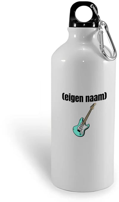 Hacebo® - blauwe elektrische gitaar met eigen naam waterfles - Gitaar - muziek liefhebbers - gitaristen - gitaarliefhebbers - verjaardag - cadeau - kado - water fles - 400ML