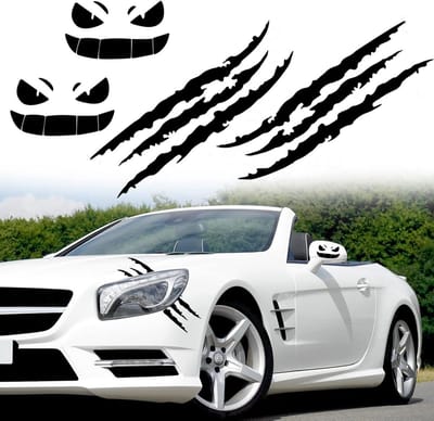 Krasklauwen stickers voor auto, 2 stuks, zwarte monsterklauwen, tuning decoratieistriben auto