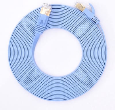 Internetkabel - 3 meter - CAT6 - Ultra dunne Flat Ethernet kabel - Netwerkkabel (1000Mbps) - Blauw - UTP kabel - RJ45 - UTP kabel