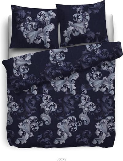 HnL Refined Satin Dekbedovertrek Jacky - Blauw - Litsjumeaux XL - 260x200/220