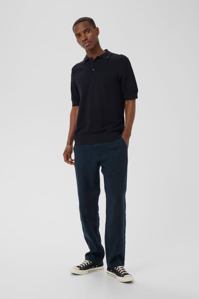 Slim fit poloshirt van katoenmix in tricotlook