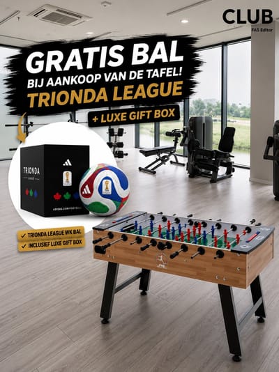 FAS Pendezza Club 2.0 - Voetbaltafel- Wedstrijdtafel - Metalen poten - kogellagers - standaard geleverd met 10 ballen en gemonteerde kast - gezandstraald speelveld - Wedstrijd handvatten - Kogellagers - 360 graden draaiende keeper