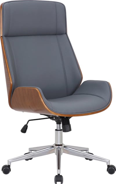 CLP Varel Bureaustoel - Ergonomisch - Voor volwassenen - Kunstleer - walnoot/grijs