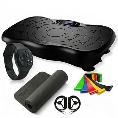 Vitallz Trilplaat Fitness met Horloge - 120 Snelheden, 3 Meter Kabel & Complete Accessoireset - Vibration Plate