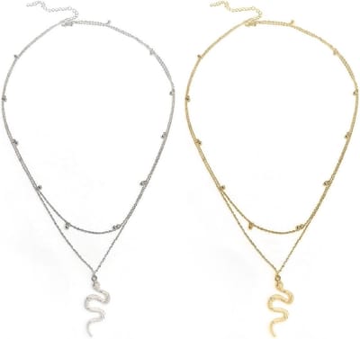 2 stuks slangen/slank-taillehangers, buikketting, goud, tailleketting, taillekettingriem voor vrouwen, gelaagde parel-tailleketting, goud, strand-tailleketting