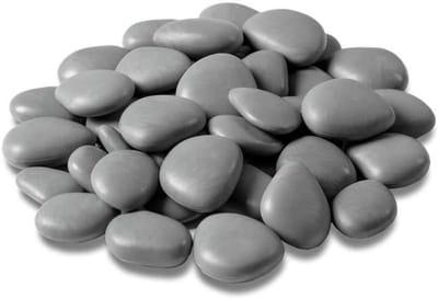 stenen in gerecycled plastic voor vazen, schilderen, aquaria, tuin (Ø 2-5 cm | ong. 75 stuks, Grijs)