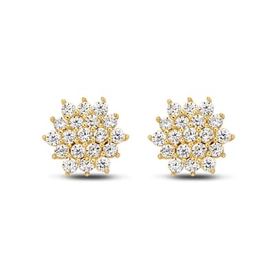 New Bling Goud 9NBG-0086 Oorknop Hexagon - Zirkonia - 5mm - Goud