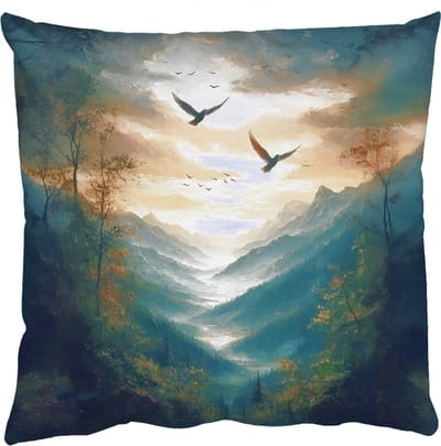 Sierkussens - Kussentjes Woonkamer - 50x50 cm - Vogels - Zon - Bomen - Groen