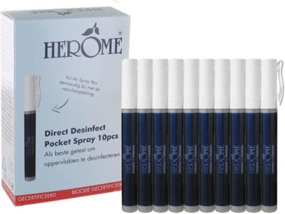 Herome Handspray Direct Desinfect Pocket 10 Ml Wit 10 Stuks